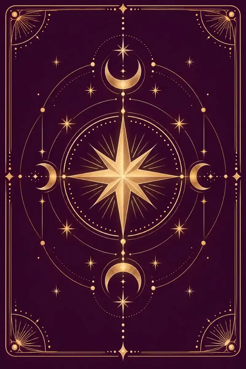 Reverso de carta de tarot púrpura con marco dorado y símbolo de TarotistasOnline.es